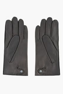 John Varvatos U.S.A. Black Corduroy & Leather Gloves for men