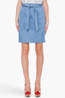 A.P.C. Blue Denim Belted Skirt for women