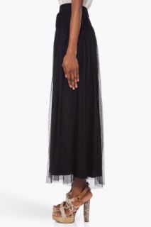 CARVEN Black Netted Maxi Skirt for women