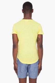 Orlebar Brown Yellow Bobby V neck T shirt for men