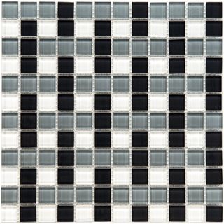 SomerTile 12x12 in View Basket 1 in Monochrome Glass Mosaic Tile (Case