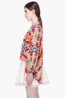Opening Ceremony X Pendelton Cropped Knit Poncho for women