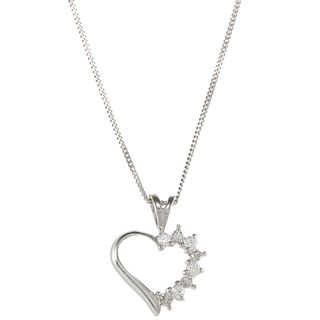 Sunstone 925 Sterling Silver Heart Necklace Made with SWAROVSKI