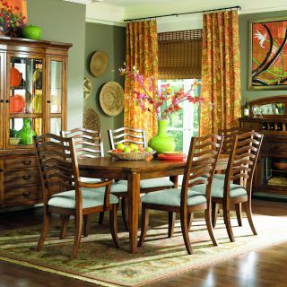 Golden Oak Veneer Dining Table with 20 inch Leaf Today $899.99