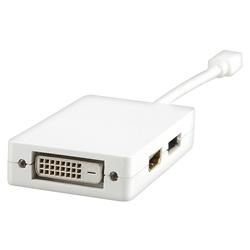 White 3 in 1 Mini DisplayPort to DisplayPort/ HDMI/ DVI F Adapter