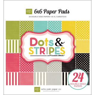 Dots & Stripes Soda Fountain 6x6 inch Cardstock Paper Pad