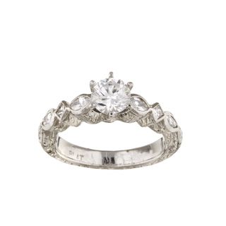 Tacori Platinum CZ and 2/5ct TDW Diamond Engagement Ring (G, VS