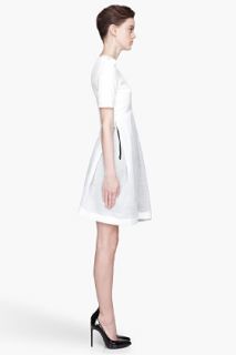 Denis Gagnon White Leather And Linen Short Dress for women