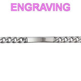 Mens 21 cm Sterling Silver Curb Link ID Bracelet   Your
