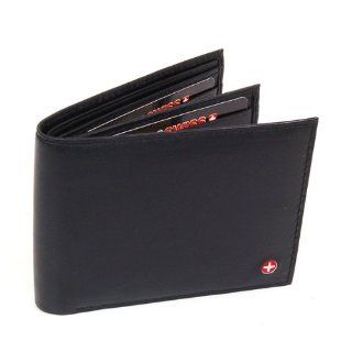 Alpine Swiss Mens Leather Wallet   Euro Traveler style with Center