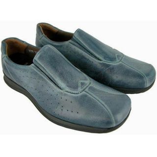 Bacco Bucci Mens Score Grey/ Blue Leather Loafers