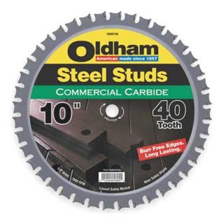 Oldham 100ST40 Metl Cutng Crclr Saw Bld, Crbde, 10 In Dia