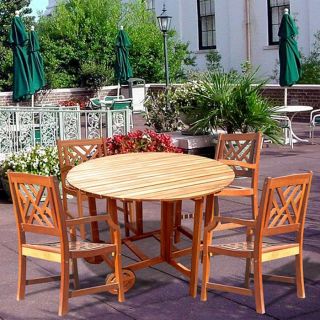 Casimir Outdoor Round Table and Wood Armchair
