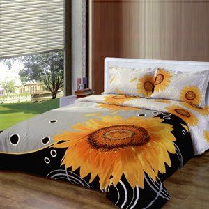 Le Vele Sunflower   Duvet Cover Bed in Bag   Full / Queen