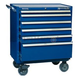 Kennedy Mfg.Co 3402MPBL 34 x 20 x 41 3/4 6 Drawer Blue Steel Roller