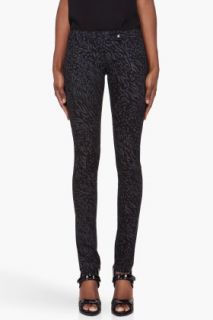 Preen Line Grey & Black Leopard Print Pants for women