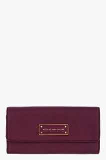 Marc By Marc Jacobs Burgundy Leather Trifold Wallet for women