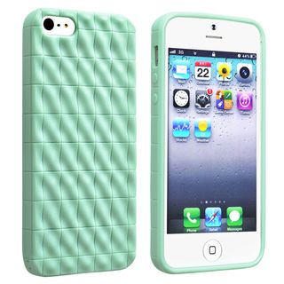 BasAcc Mint Green 3D Wave TPU Rubber Case for Apple Phone 5
