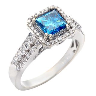 14k Gold 1 3/4ct TDW Blue Diamond Ring (G H, SI1 I1) (Size 7.25
