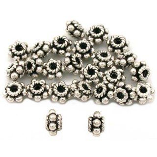 Daisy Bali Spacer Beads Sterling Silver 5mm Approx 25