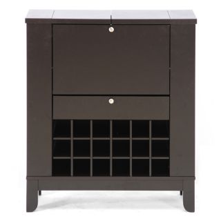 Modesto Brown Modern Dry Bar and Wine Cabinet