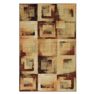 Townhouse Rugs Boxed In Brown 8 Feet by 10 Feet Area Rug