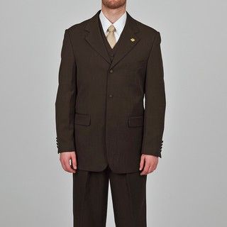 Stacy Adams Mens Dark Brown 3 button Vested Suit
