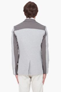 Shades Of Grey By Micah Cohen Contrast Grey Knit Blazer for men