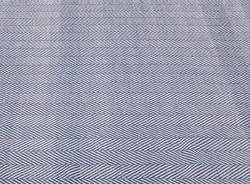 Handmade Flatweave Herringbone Chevron Navy Cotton Rug (8 x 10