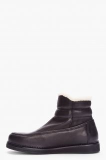 Silent By Damir Doma Black Padded Leather Zip Boots for men