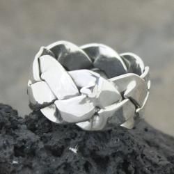 Sterling Silver Wide Woven Band (Mexico)