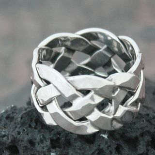 Sterling Silver Wide Celtic Knot Band (Mexico)