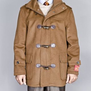 Mantoni Mens Chesnut Wool/ Cashmere Blend Toggle Coat