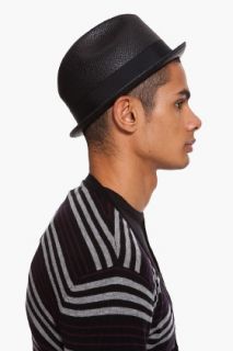 Rag & Bone Black Straw Fedora Hat for men