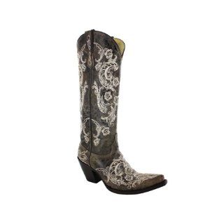 Corral Womens G1027 Boots Brown/White Full Stitch