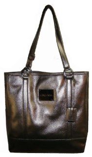 Large Calvin Klein Genuine Leather Tote Handbag (Pewter) Shoes