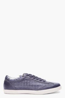 J. Lindeberg Navy Embossed Leather Sneakers for men