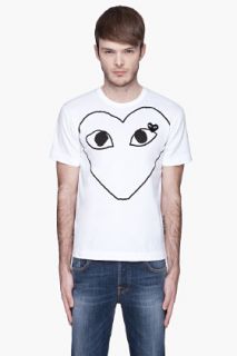 Comme Des Garçons Play  White Black Logo T shirt for men