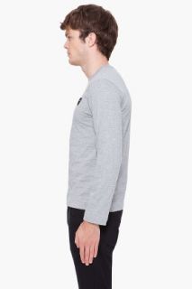 Comme Des Garçons Play  Grey Black Logo Shirt for men