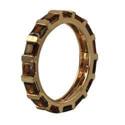 Gems For You 10k Rose Gold Garnet Eternity Ring (Size 7)