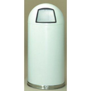 Metal Series 20 Gallon Dome Top Trash Can in White Office