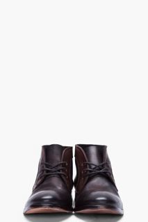 H By Hudson Black Leather Merfield Boots for men