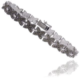 Sterling Silver Diamond XOXO Bangle Bracelet