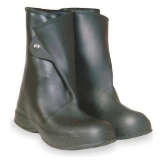 Approved Vendor 3XE91 Overboots, Mens, 13, Button Tab, Blk, PVC, 1PR