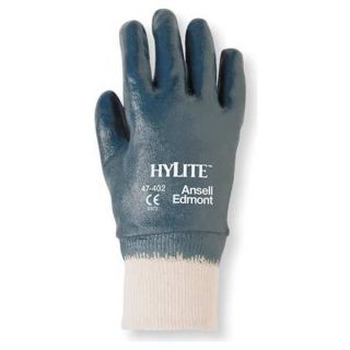 Ansell 47 402 Coated Gloves, 8 1/2/M, Blue/White, PR