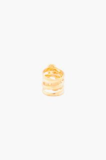 Alexander McQueen Gold Quad Band Skull Ring for women