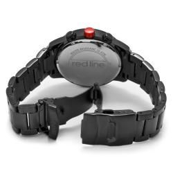 Red Line Mens Tech Black Ion Plated Stainless Steel Watch