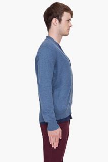 Paul Smith Jeans Blue Knitted Zip Cardigan for men