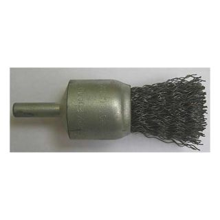 Westward 4EDY5 End Brush, 3 In D, Steel, 0.0200 Wire