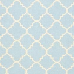 Moroccan Light Blue/ Ivory Dhurrie Wool Rug (9 x 12)